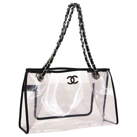 chanel leather shopping bag|chanel transparent tote bag.